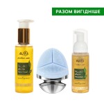 Набір для демакіяжу та двохетапного очищення з ультразвуковою електрощіткою MyIDi SET H2YDROPHILIC 4 in 1 oil + H2ydrO phyto mousse + brush EMS