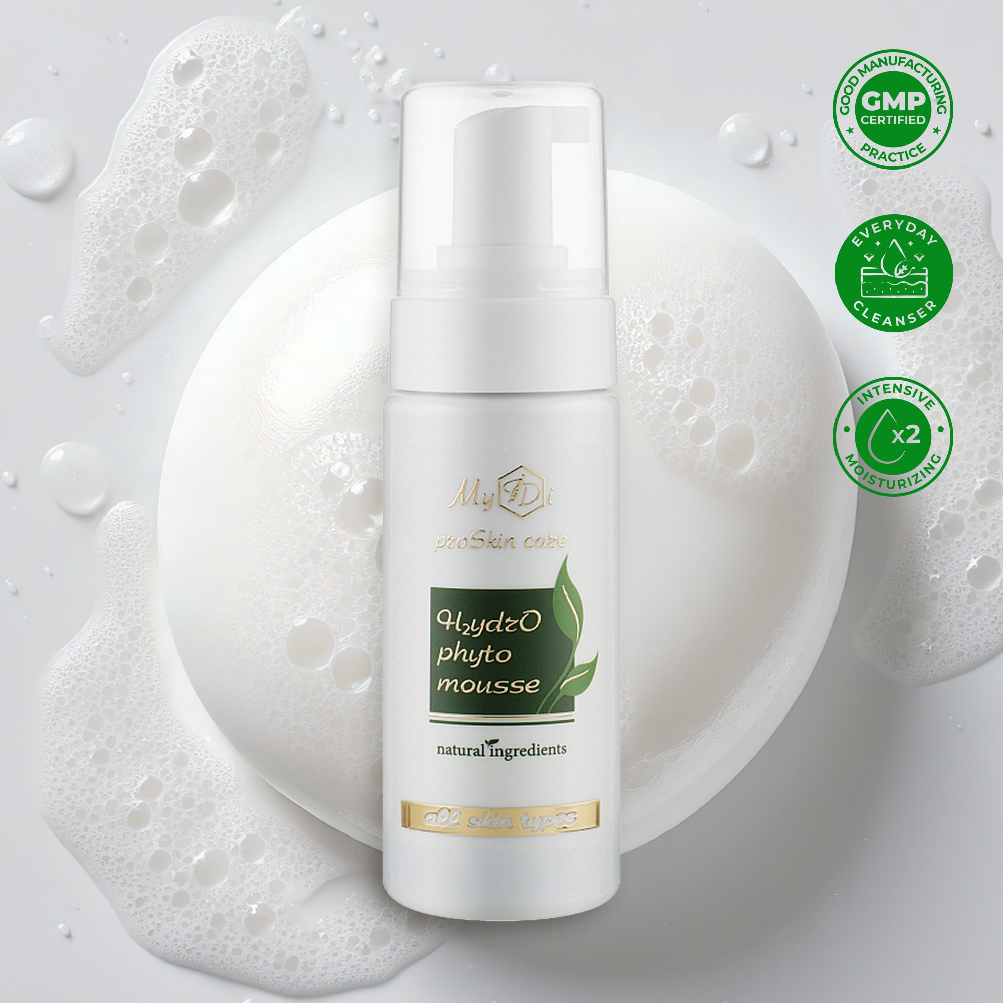 Увлажняющий мусс очищающий H2ydrO phyto mousse, 150 мл