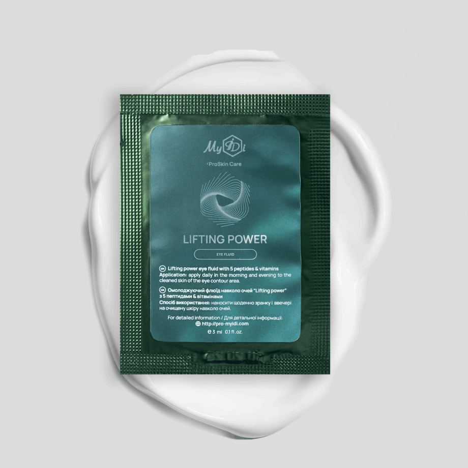 Омолоджуючий флюїд навколо очей з 5 пептидами & вітамінами LIFTING POWER eye fluid (пробник), 3 мл