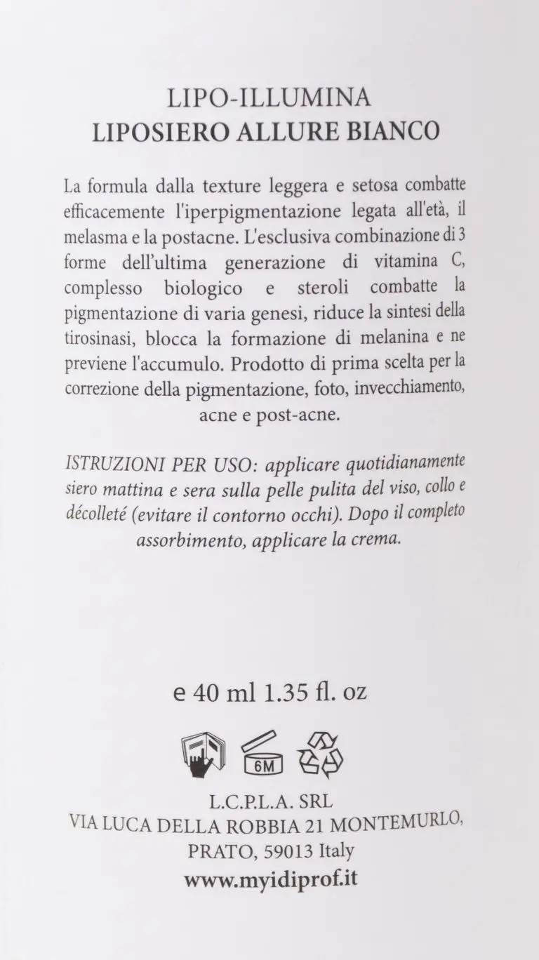 Осветляющая сыворотка-вуаль с витамином С LIPO-ILLUMINAS WHITE ALLURE LIPOSERUM, 40 мл - фото №5