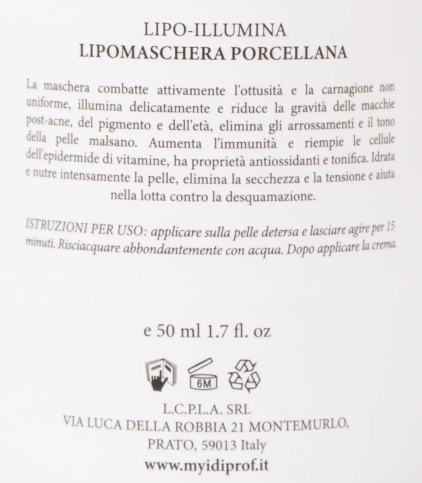 Осветляющая маска «Порцелан» LIPO-ILLUMINAS PORCELAIN LIPOMASK, 50 мл - фото №7