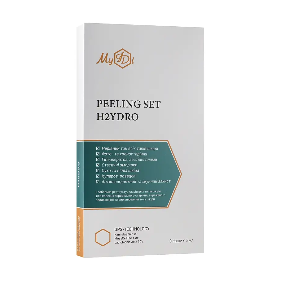 Увлажняющий кислотный пилинг для лица от постакне Энергия каннабиса Peeling SET H2ydrO