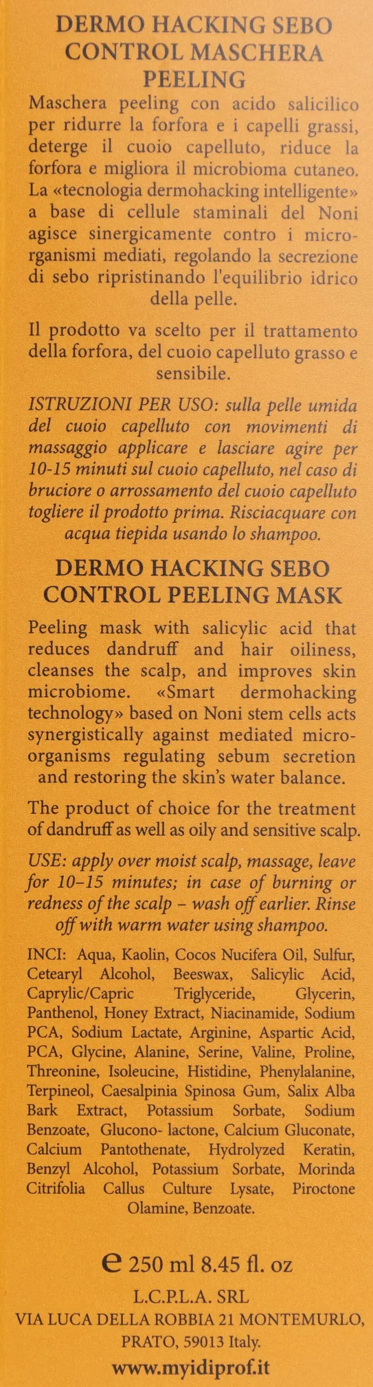 Пілінг-маска з саліциловою кислотою для шкіри голови DERMO HACKING MASK SEBO CONTROL PEEL, 250 мл - фото №3