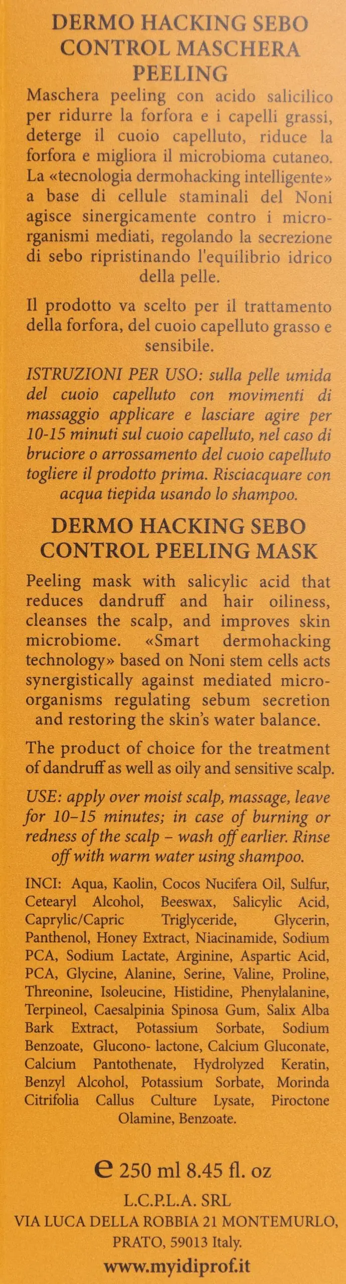 Пілінг-маска з саліциловою кислотою для шкіри голови DERMO HACKING MASK SEBO CONTROL PEEL, 250 мл - фото №3