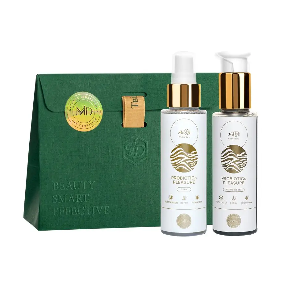 Подарунковий набір щоденного очищення з пробіотиками MyIDi Everyday cleansing SET PROBIOTICs PLEASURE: сleansing gel + toner
