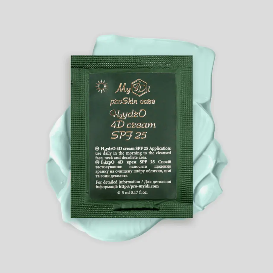 Натуральный дневной крем для лица 4 вида гиалуроновой кислоты H2ydrO 4D cream SPF 25 (пробник), 5 мл