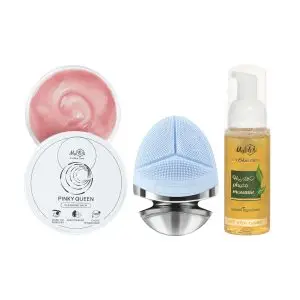 Набір для двоетапного очищення та масажу з бальзамом, очищуючим мусом та ультразвуковою електрощіткою