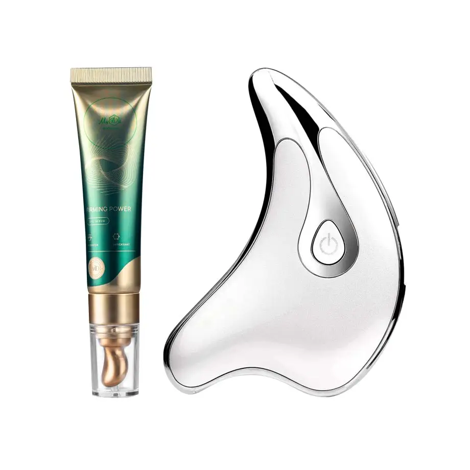 Набір укріплюючий для догляду та масажу навколо очей «Firming power» з сироваткою та ліфтинг масажером Гуаша MyIDi SET FIRMING POWER with Firming Power eye serum + Vibro Massager Gua Sha