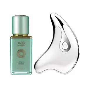 Набор омолаживающий для ухода и массажа лица «Lifting power» с сывороткой и лифтингом массажером Гуаша